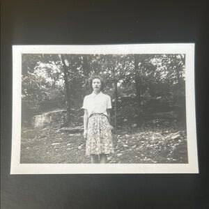 Vintage 1940s Woman Black and White Photograph